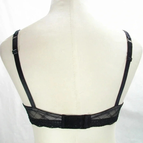 36B Jezebel 10027 Marni Diamond Mesh Unlined Bra Black NWT - Picture 6 of 9